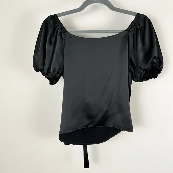WAYF Faux Wrap Puff Sleeve Blouse - Picture 6 of 11